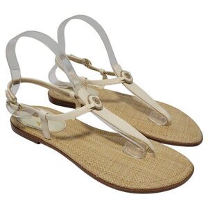 Sam Edelman Sandals Womens Size 8 M Gigi Signet Ankle Strap Modern Ivory NWOB